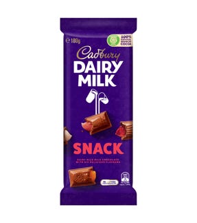 Cadbury Dairy Milk Snack milk chocolate block 180g