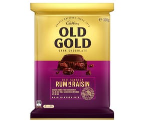 Cadbury Old Gold Dark Chocolate Old Jamaica Rum N Raisin 300g